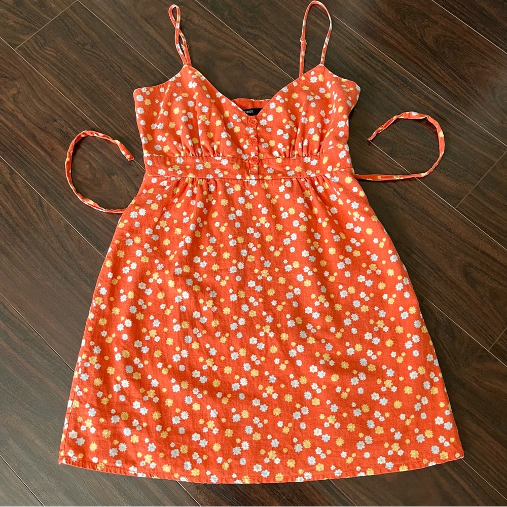 Y2k F21 Linen Babydoll Dress